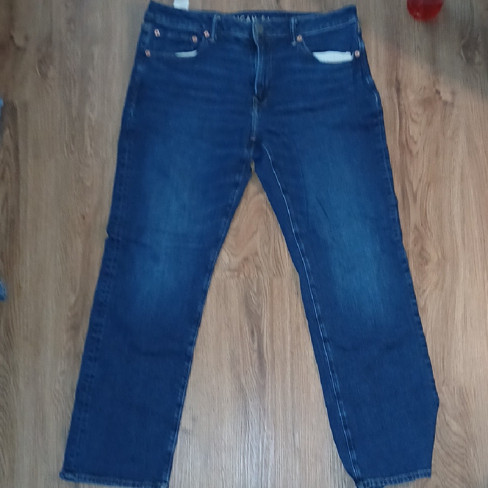 American Eagle Outfitters Dark Blue Original Bootcut Jeans 34-32 Like New